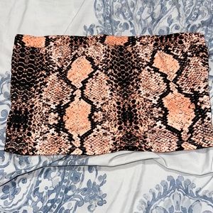 Pink snake skin tube top